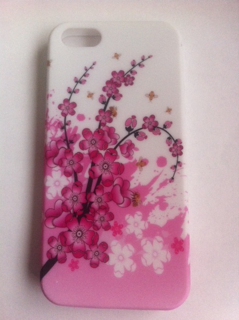 Apple Iphone 5 case, roze bloesem